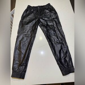 Women’s faux leather Black Jogger Pants